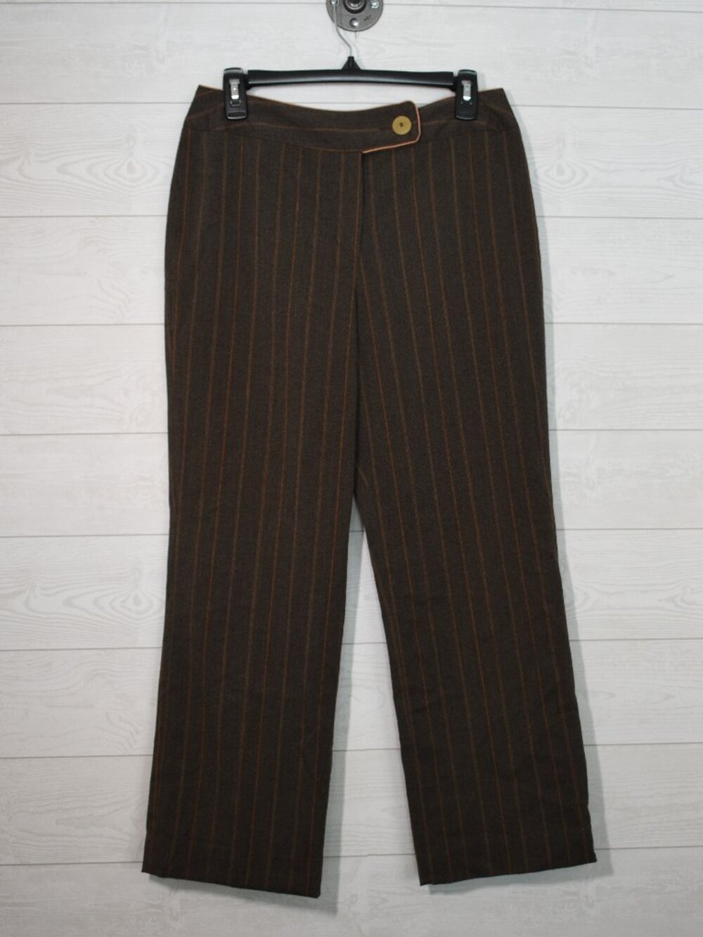Larry Levine Petite Stretch Gray Pinstripe Pants Size 10P